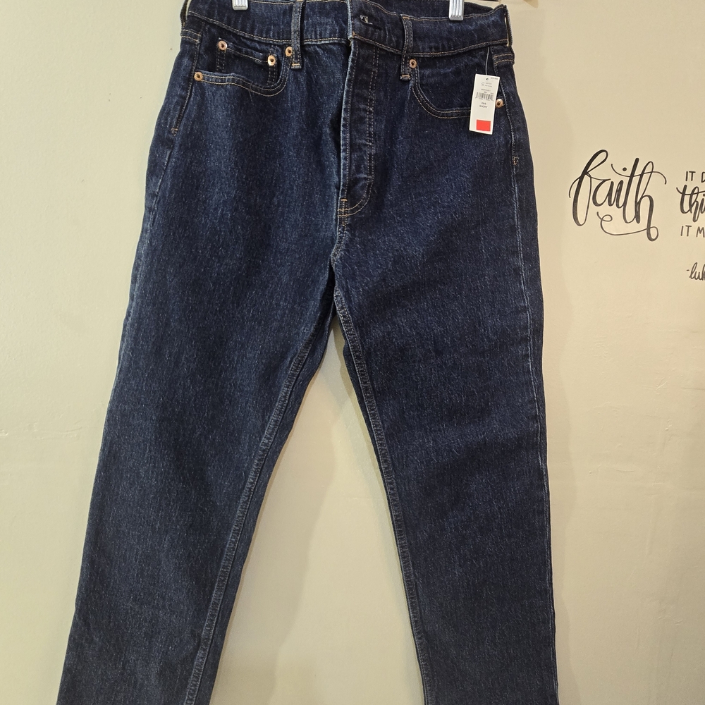 GAP High Rise Straight Leg Jeans – Size 29 – Dark Wash Cheeky Straight - Picture 2 of 8